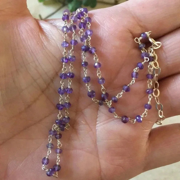 Nature’s Splendour®️LLC Jewelry - Amethyst Gemstone Choker Necklace